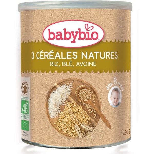 Babybio Tres Cereales Nature 250gr