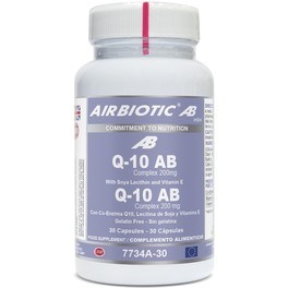 Airbiotic Q-10 Ab Complex 200 Mg Avec Lécithine De Soja Et Vita