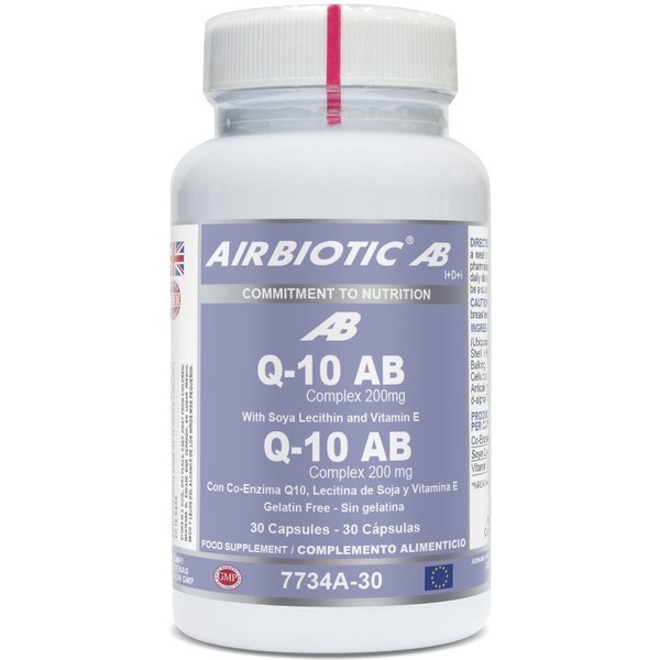 Airbiotic Q-10 Ab Complex 200 Mg Avec Lécithine De Soja Et Vita