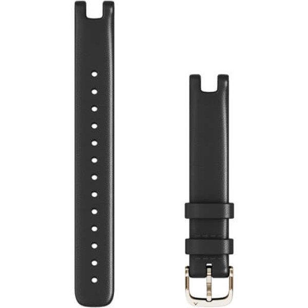 Garmin Lily Straps Cuir Italien Noir Avec Composants Or Crème 14 Mm