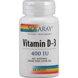 Solaray Vitamine D3 400 IE 120 parels