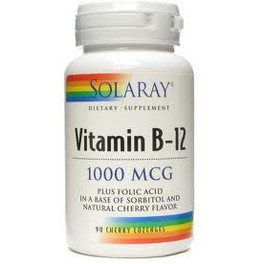 Solaray Vitamine B12 + Acide Folique 1000 Mcg 90 Comp