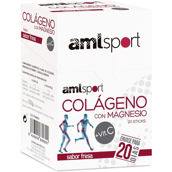 Colágeno Aml Sport com Magnésio + Vit C 20 Bastões