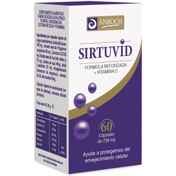 Anroch Sirtuvid (Zelluläres Antioxidans) 550 mg 60 Kapseln