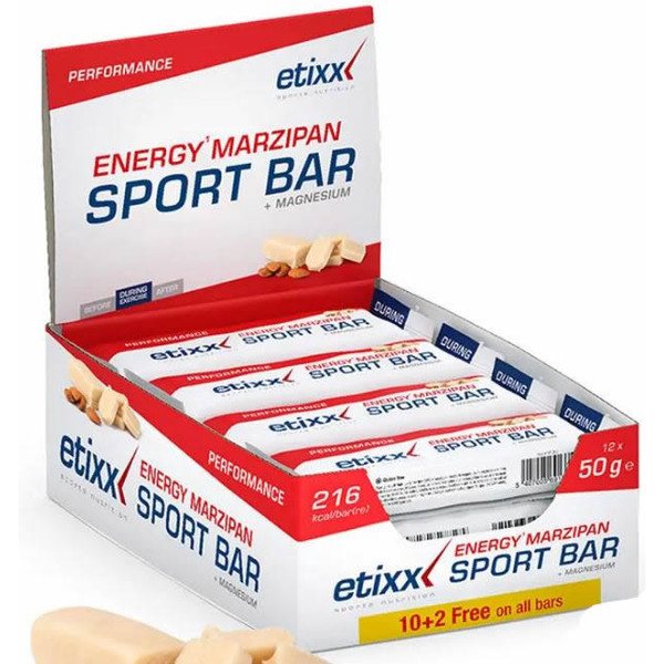 Etixx Energy Sport Bar + Magnésium Massepain 12 Barres X 50 Gr