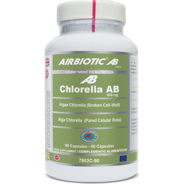 Airbiotic Chlorella Ab 600 Mg (Pared Ceular Rota) 90 Caps