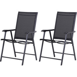 Outsunny Conjunto De 2 Sillas Plegables Para Jardín O Terraza Carga 100kg 58x64x94cm