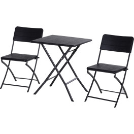 Outsunny 3 Piezas De Mesa Y Sillas Plegable Para Exterior Conjunto De Muebles De Jardín