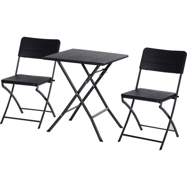 Outsunny 3 Piezas De Mesa Y Sillas Plegable Para Exterior Conjunto De Muebles De Jardín