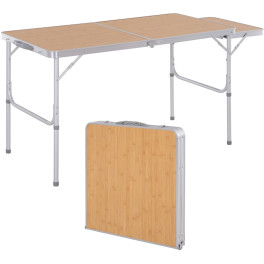 Outsunny Mesa De Picnic Plegable Mesa De Camping Con Hoja Abatible Estructura Ligera