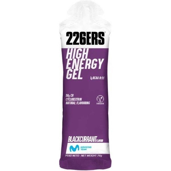 226ERS HIGH ENERGY GEL BCAA'S - 24 gels x 60 ml - Glutenvrije Energy Gel - Veganistisch - Met Cyclodextrine - 1g BCAA's en 50g Koolhydraten