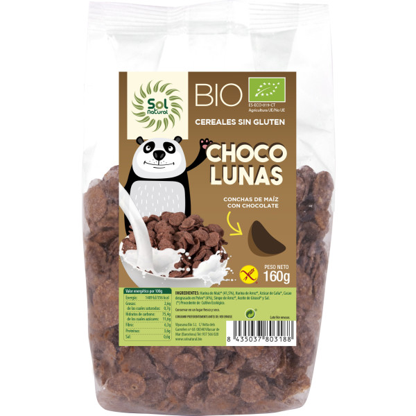 Solnatural Choco Lunas Sin Gluten Bio 160 G