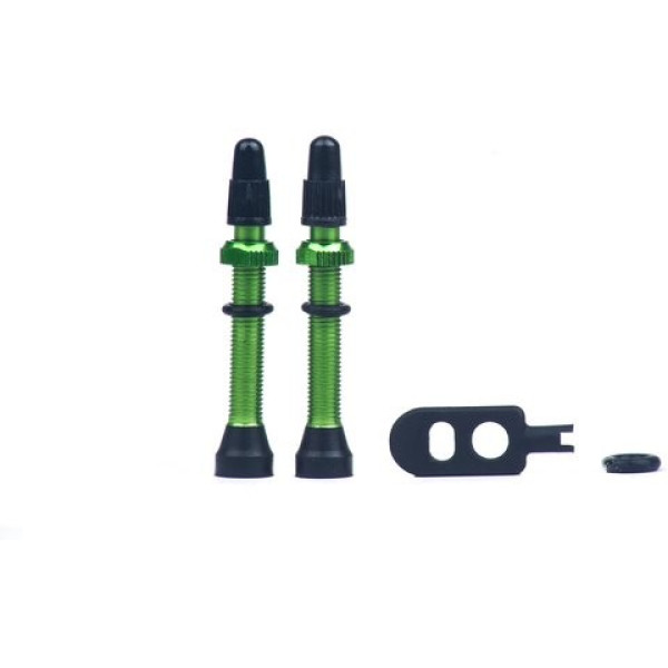 Momum Set 2 Tav Valves Aluminium 44mm Round Base E-green