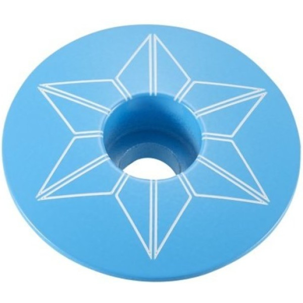Supacaz Power Cap Star Capz Revêtement en poudre bleu néon