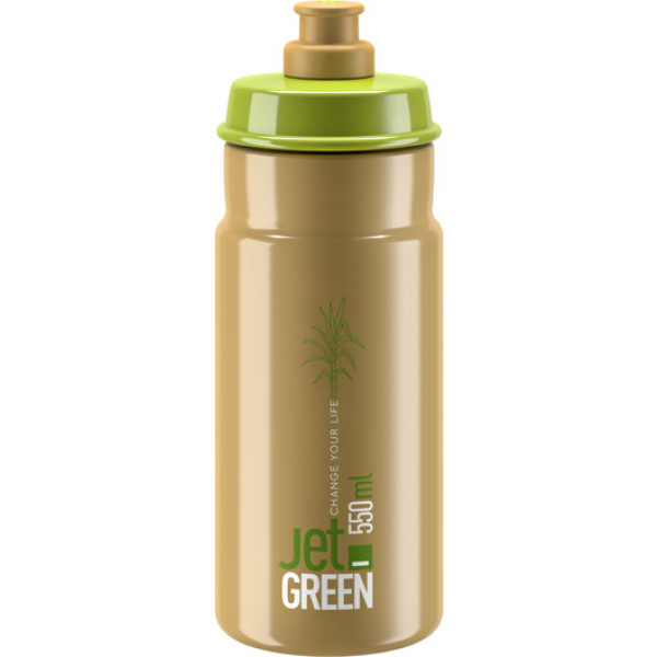 Garrafa de água Elite verde jato marrom 550 ml verde/marrom logotipo branco