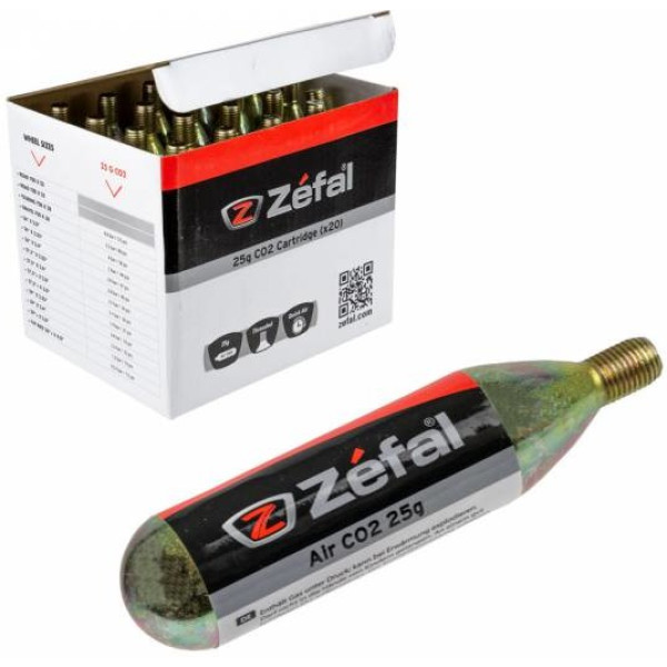 Zefal Box 20 25 G Cartouches à air Co2 avec filetage