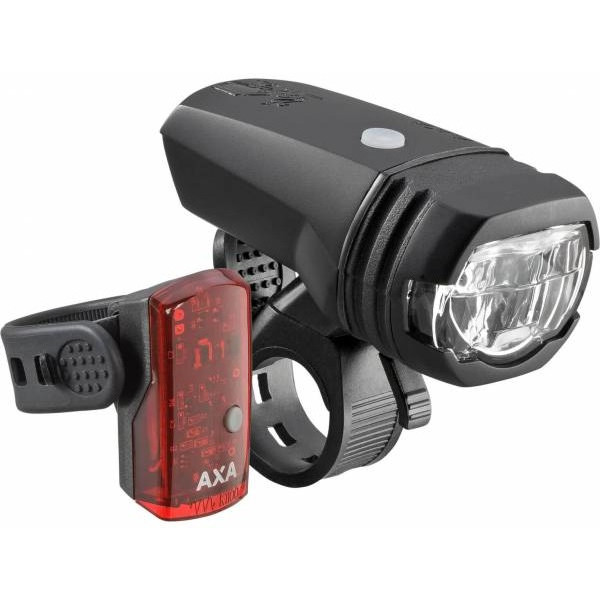 Axa Set Lights Greenline Led 50 Lux Usb Zwart/rood