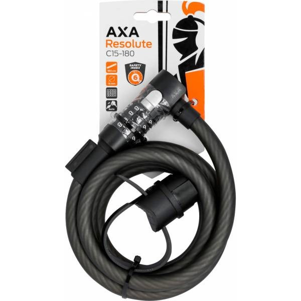 Axa Câble Cadenas Resolute C15 Cadenas à combinaison 180 Cm X 15 Mm Noir