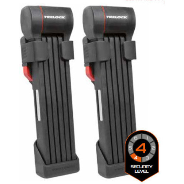 Trelock Fs 480 Cops Set de cadenas pliable avec support X-press 100 Cm noir (2 pièces)