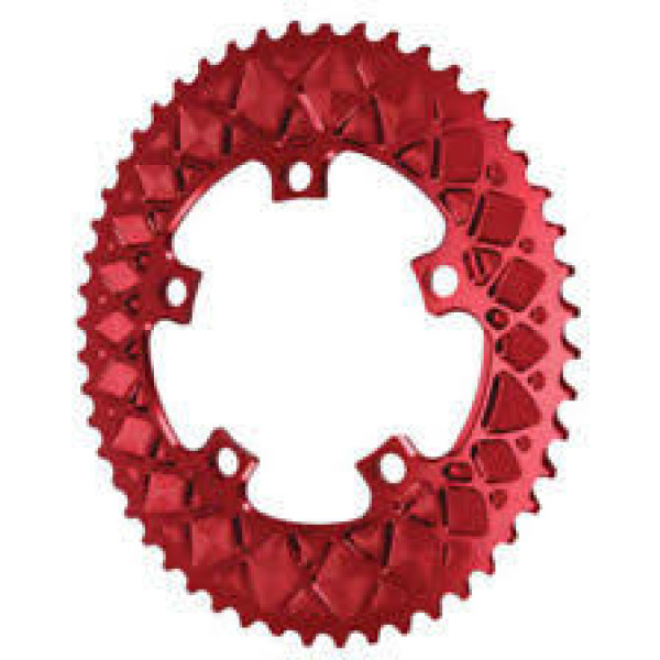 Absolute Black Oval Road Chainring 110/4 Bcd 2x Asymmetric Shimano 9000/6800 Red 52t