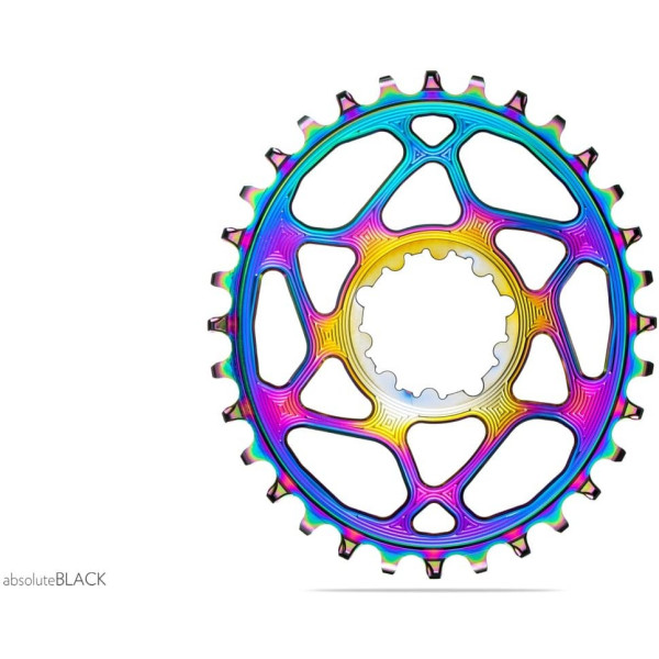 Absolute Black Oval Sram Direct Mount Boost148 Chainring - Pvd Rainbow (3mm Offset) - 28t