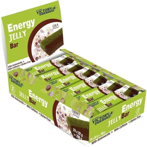Victory Endurance Energy Jelly Bar 24 Barrette x 32 Gr con Caffeina - Forniscono Vitamine e Minerali / Senza Glutine