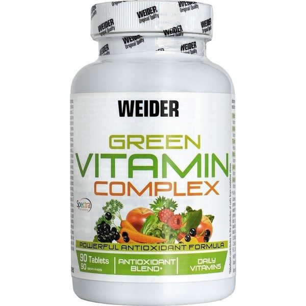 Weider Green Vitamin Complex 90 Unitu00e0 - Complesso multivitaminico vegano. Ideale per il Sistema Immunitario.