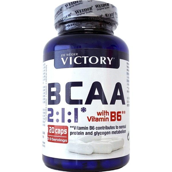 Victory BCAA 2:1:1 120 Caps. Maximum recovery effect. Leucine: Isoleucine: Valine in a 2:1:1 Ratio