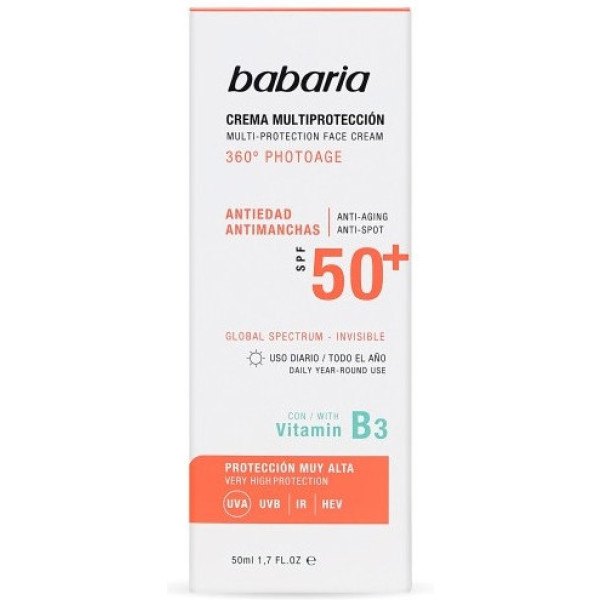 Babaria Solar Multiprotection Crème Anti-Taches Spf50+ 50 Ml Unisexe