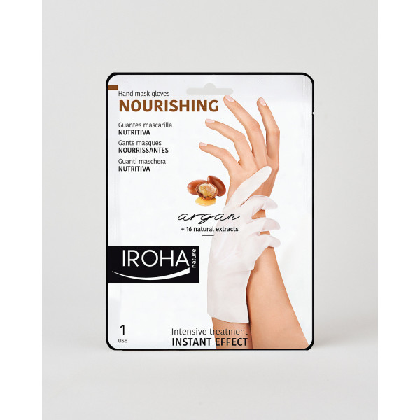 Iroha Nature Masque nourrissant Gants à l'huile d'argan et de macadamia