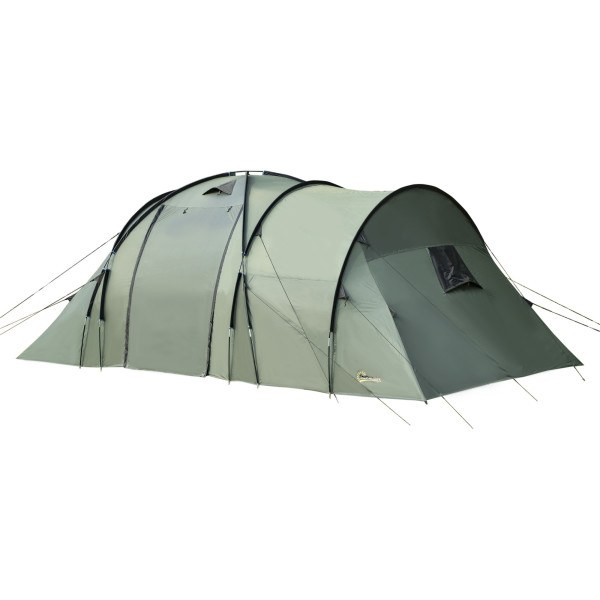Outsunny Tienda De Campaña Para 5 Personas Impermeable 2000mm Con 4 Ventanas Vestíbulo Y 2 Habitaciones Para Camping Acampada