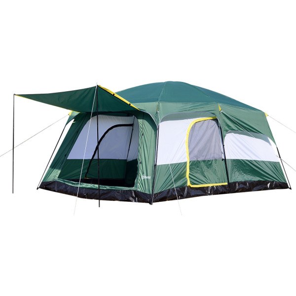 Outsunny Tienda De Campaña Familiar 8-10 Personas Carpa Grande Acampada Tipo Refugio Para Playa - Picnic Portátil Y Impermeabl