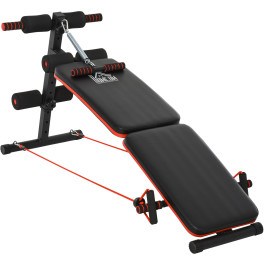Homcom Banco De Sentadillas Banco Abdominales Plegable Ajustable En Altura Con Soporte Poplíteo Regulable Ideal Hogar Y Gimnasi
