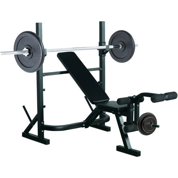 Homcom Banco De Pesas Entrenamiento De Musculación Fitness Con Respaldo Regulable 175x98x130cm Color Negro