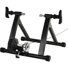 Homcom Entrenador De Bicicleta Ejercicio Plegable Con Resistencia De 8 Niveles Acero 120kg Negro