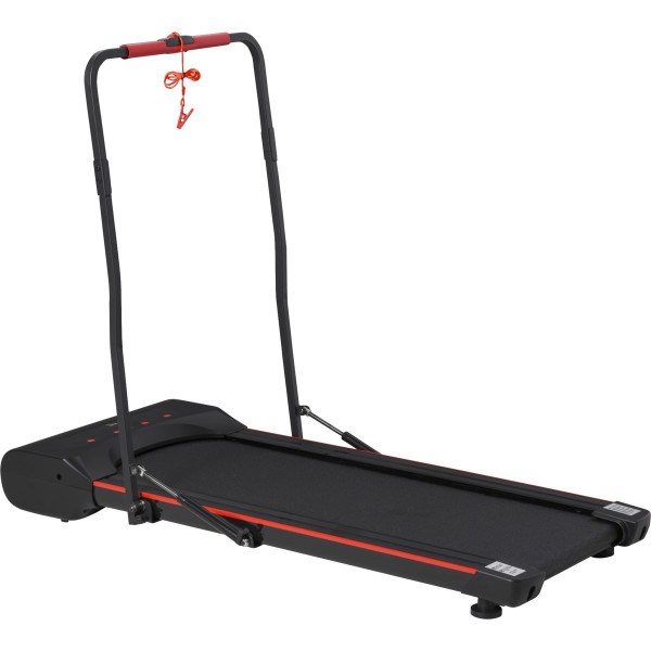 Homcom Cinta De Correr Plegable Eléctrica Velocidad 1-6 Km/h Con Pantalla Led Y 2 Ruedas Máx. 90kg 133x61x103 Cm Negro Y Rojo