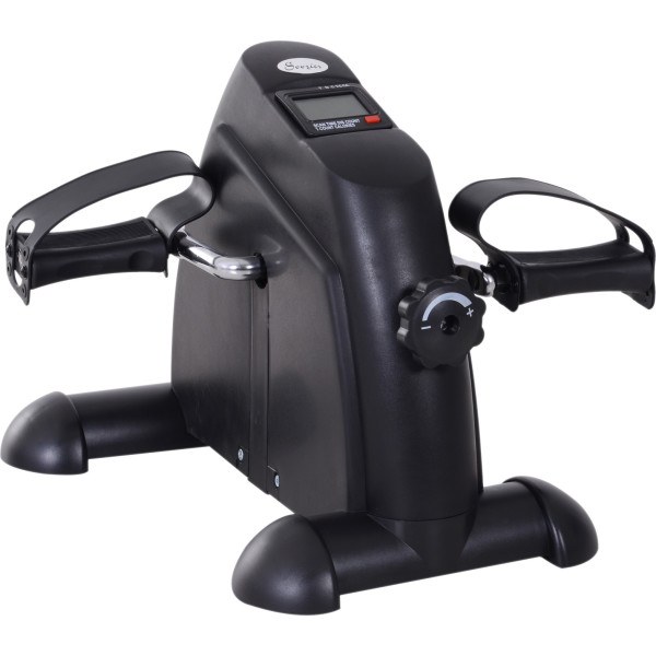 Homcom Minibicicleta Estática Pedalier Aparato De Ejercicios Brazos Y Piernas Resistencia Ajustable Pantalla Lcd 39x40x31cm