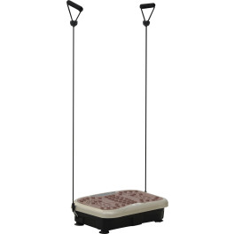 Homcom  ® Placa De Vibración Plataforma Vibradora Con 2 Bandas Elásticas Para Fitness Entrenamiento 200w 54x33x14cm