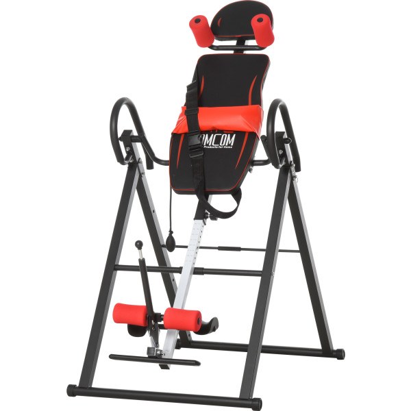 Homcom Tabla De Inversión Gravitacional Plegable Acolchada Con Cinturón De Seguridad Regulable En Altura Para Usuarios De 130-