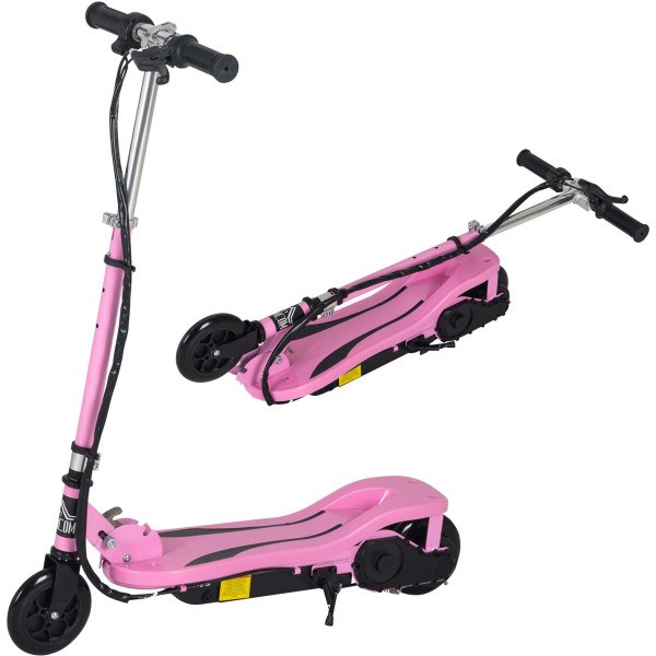 Homcom Patinete Eléctrico Altura Ajustable Scooter Eléctrico Plegable Con Interruptor De Arranque Freno De Manillar Izquierdo