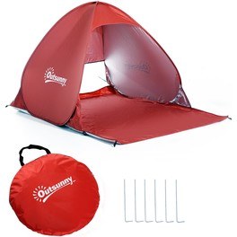 Outsunny Tienda De Campaña Pop-up Instantánea Y Portátil Con Ventanas Tipo Refugio Para Playa Picnic Y Camping Con Protecció