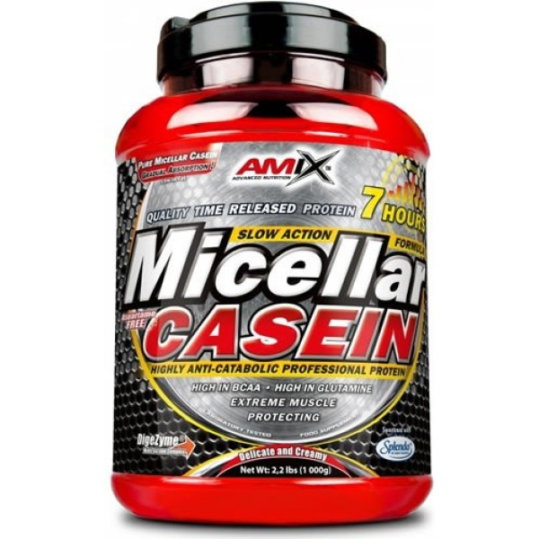 Amix Micellar Casein 1 Kg - Protéine à libération prolongée + Contribue à augmenter la masse musculaire sans graisse