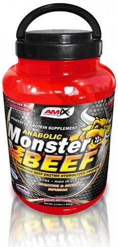 Amix Monster Beef 1 Kg - ProtÃ©Ine De Boeuf, Favorise L'anabolisme Musculaire / Absorption Rapide Et Totale GoÃ»Ter Fruit De Bois-image