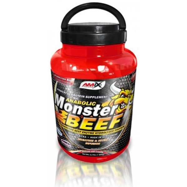 Amix Monster Beef 1 Kg - Rinderprotein, fördert den Muskelaufbau / schnelle und vollständige Absorption