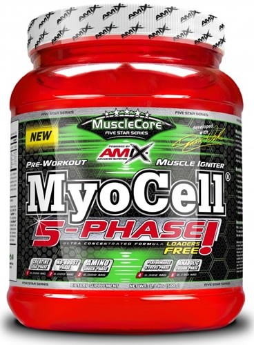Amix Musclecore Myocell 5 Phase 500 Gr - La Polvere Pre-Allenamento Contribuisce A Migliorare Le Prestazioni Gusto Pugno Di Frutta-image