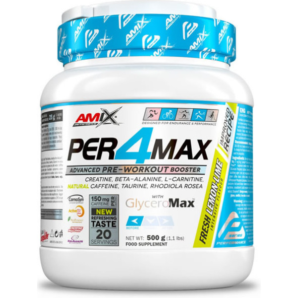 Amix Performance Per4MAX 500 gr - Glucides à Absorption Rapide / Contient de la Caféine