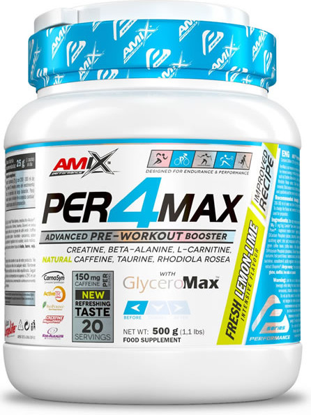 Amix Performance Per4Max 500 Gr - Carbohidratos De RáPida AbsorcióN / Contiene CafeíNa Sabor Lima-LimóN-image