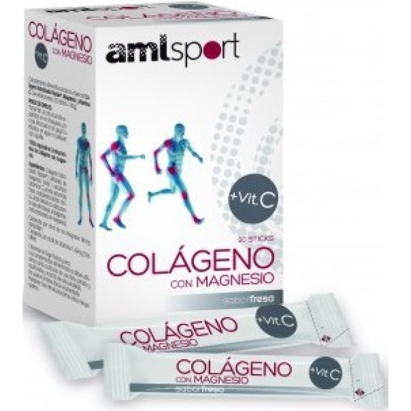 Amlsport Collagène avec Magnésium + Vitamine C 20 sticks x 5 gr