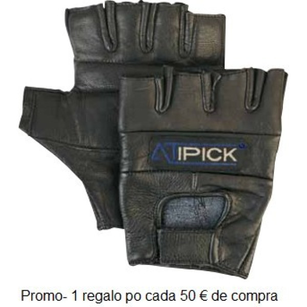 Atipick Gants d'haltérophilie en cuir noir