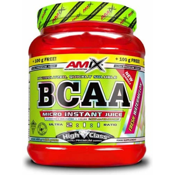 Amix BCAA Micro Instant Juice 400 Gr + 100 Gr - Aminoácidos Ramificados 2:1:1 Aumenta a Energia e Resistência / BCAA em Pó